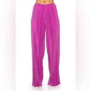 AKIRA pink Pleated Elastic Waist Wide Leg Pants size M
